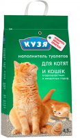 Наполнитель КУЗЯ впитывающий,  для котят и кошек 4.5 л.