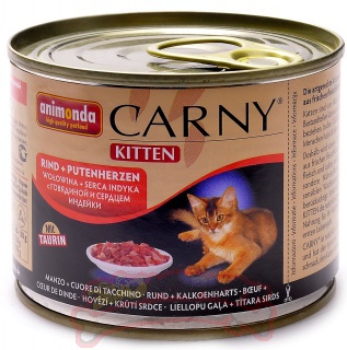 Корм АНИМОНДА консервы для котят с говядиной и сердцем индейки Carny Kitten 200г