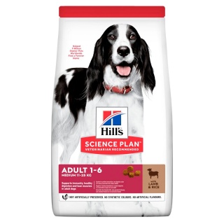 Сухой корм Hill's Science Plan для взрослых собак средних пород для поддержания иммунитета, с ягненком и рисом 12 кг