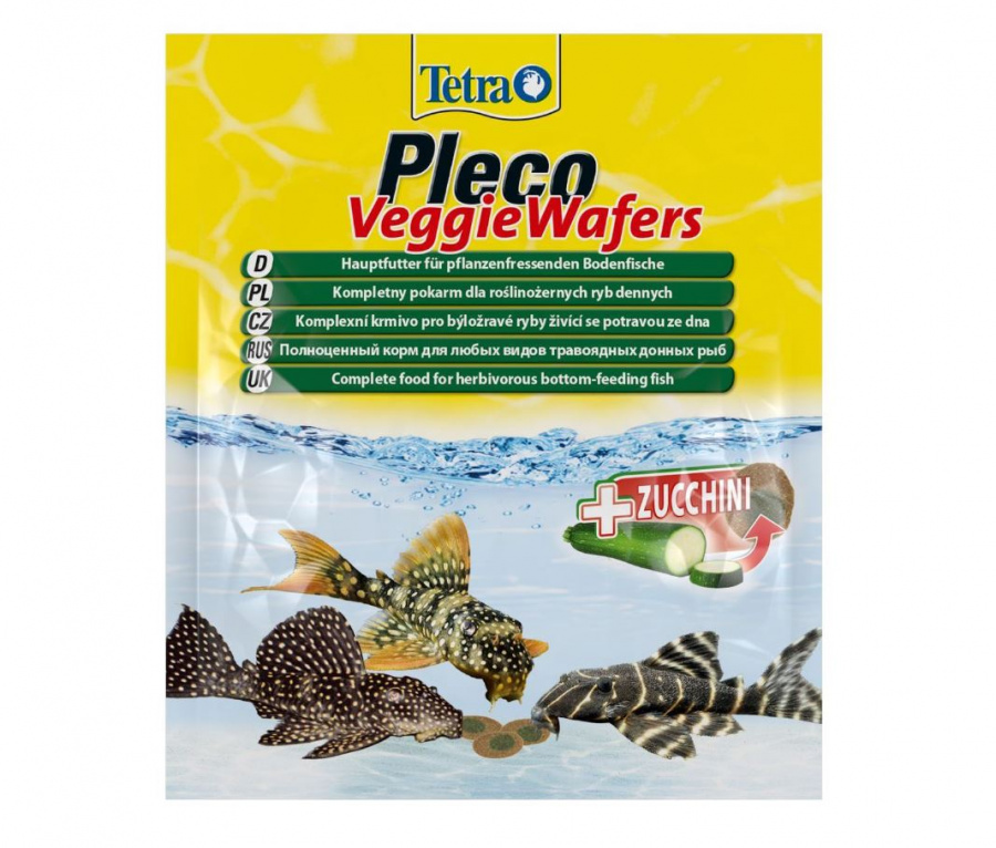 Корм для донных рыб Tetra Pleco Veggie с цуккини, пластинки 15г