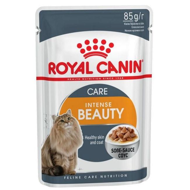Влажный корм Royal Canin Intense Beauty для взрослых кошек, для красоты шерсти (в соусе), 85 г