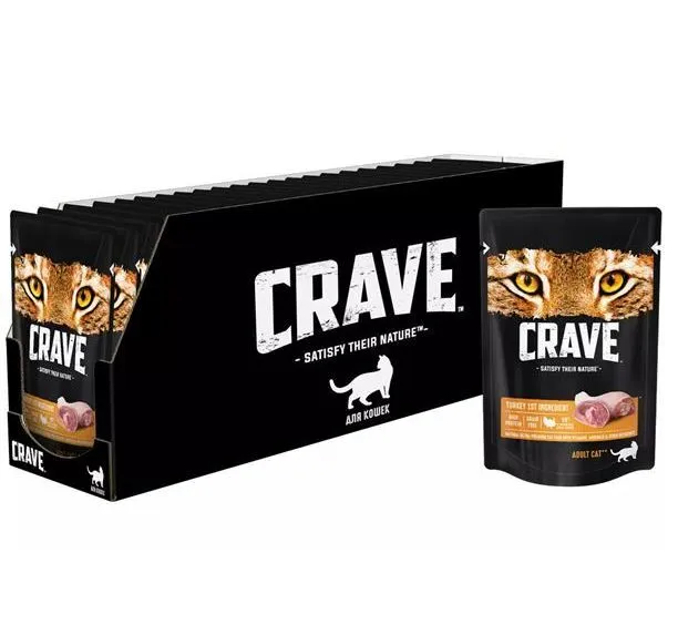 Влажный корм Crave для взрослых кошек, с индейкой, 70 г.