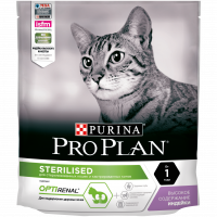 Сухой корм Pro Plan Sterilised для взрослых стерилизованных кошек, с индейкой, 400 г