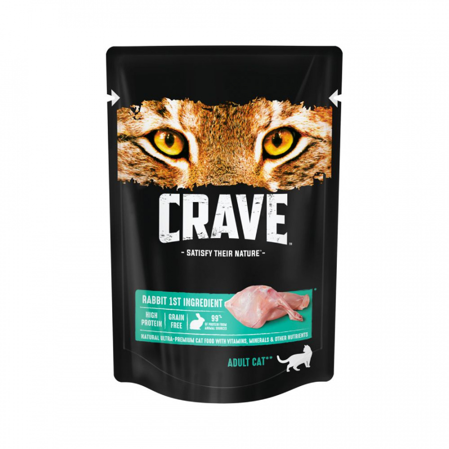 Влажный корм Crave для взрослых кошек, с кроликом, 70 г