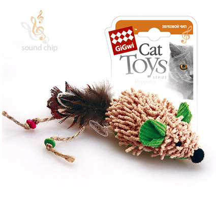 Игрушка для кошек GiGwi Мышка со звуковым чипом, 8 см