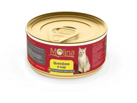Консервы для кошек Molina Цыпленок с сыром в желе, 80г