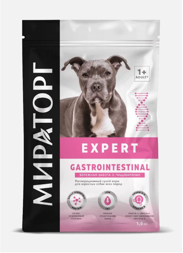 Сухой корм для собак Мираторг Expert Gastrointestinal Бережная забота о пищеварении 1,5 кг