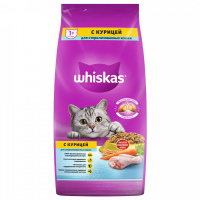 Корм сухой Whiskas для взрослых стерилизованных кошек, с курицей, 5 кг