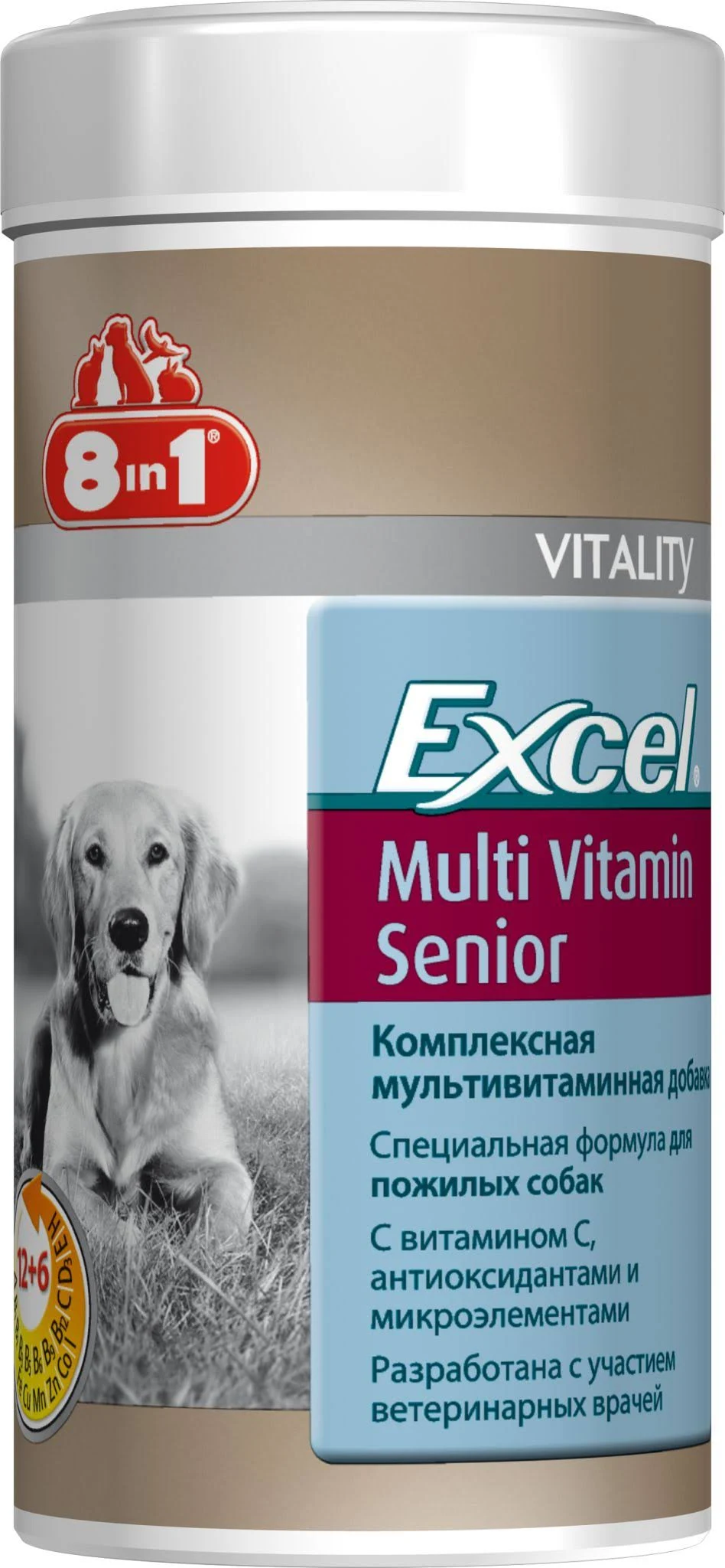 Мультивитамины 8in1 Excel Multi Vitamin Senior для пожилых собак 70 таб